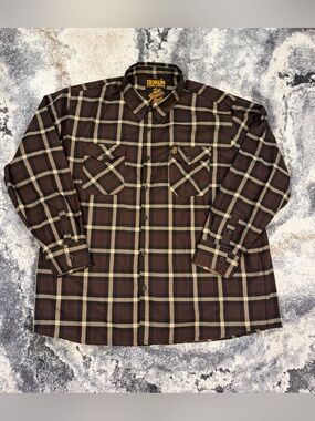 DIXXON “Zac Brown” Brown Plaid Button-Down Workshirt